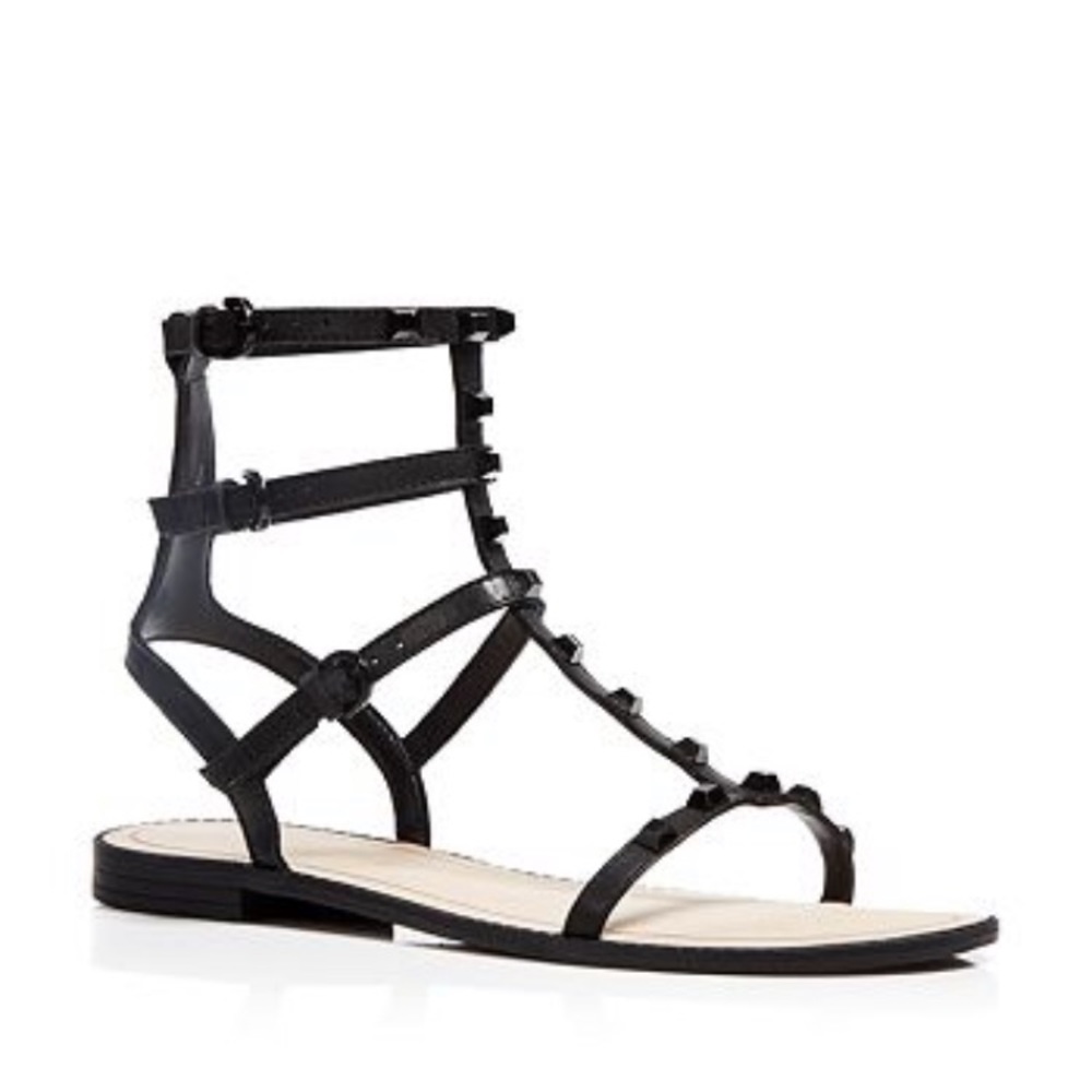 Rebecca minkoff black studded gladiator sandal
